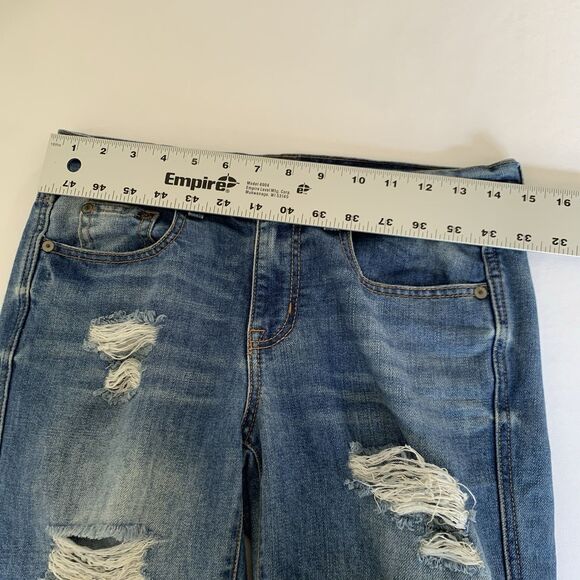 Aeropostale Jeans Women Boyfriend Distressed Mid Rise Denim 30x28.5 Grunge Boho - Picture 7 of 9